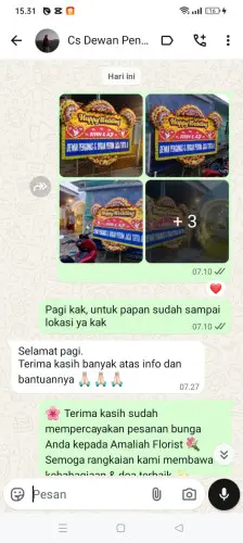 Testimonial Papan Bunga Pernikahan kota harapan indah