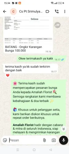 Testimonial Papan Bunga kota harapan indah